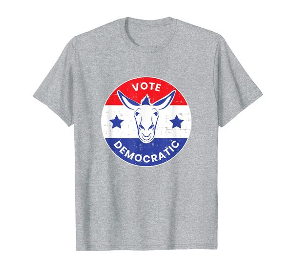 

vote democrat vintage political donkey democratic party t-shirt, White;black