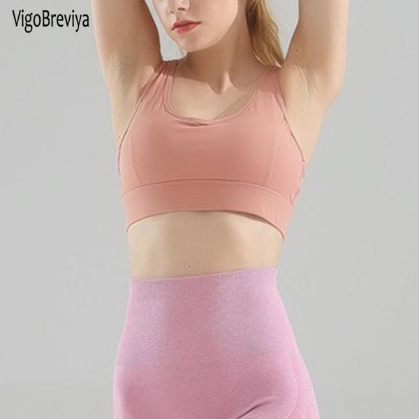 

vigobreviya push up sports bra women wireless impact workout yoga crop fitness padded wear running net yarn brassiere vest gym clothing, White;black