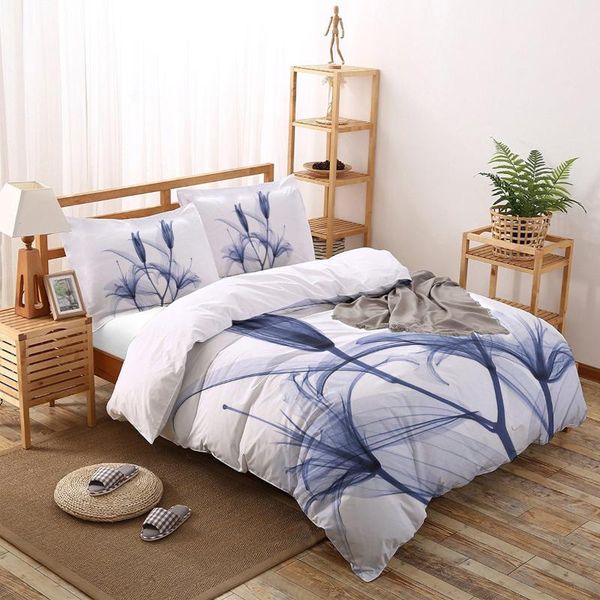 

2/3/4pcs bedding set abstract purple flower duvet cover creative comforter bed housse de couette bedclothes sets