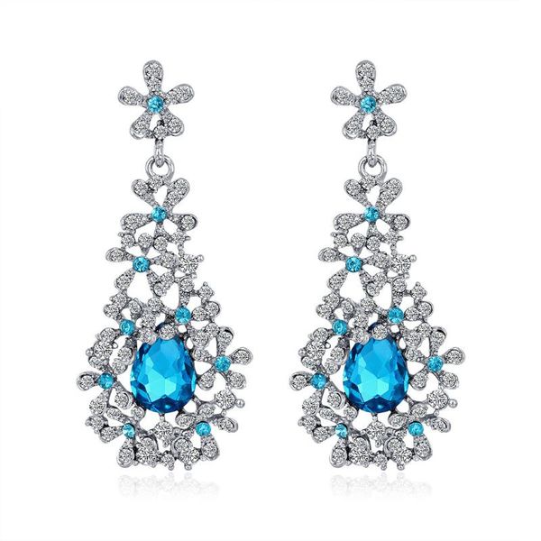 

stud simple colored glass rhinestone earrings fashion temperament bride, Golden;silver