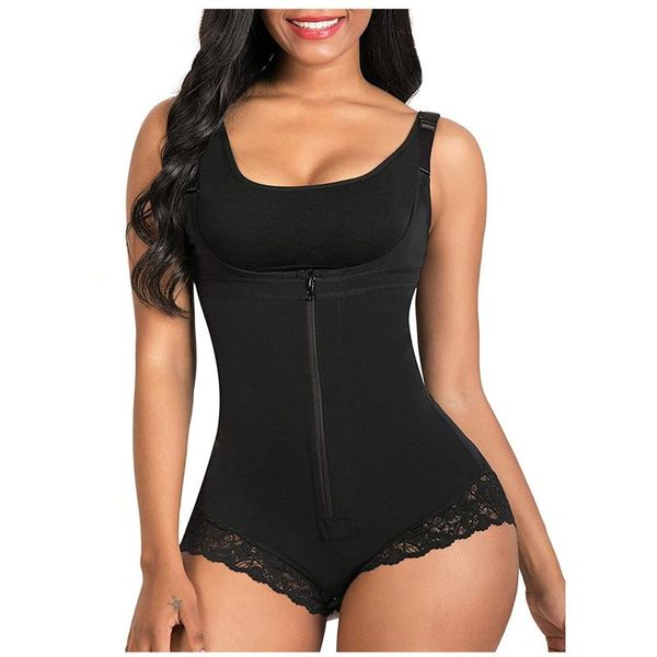 

body shaper bodysuit control modeling zipper slimming waist trainer corset female shapewear for women size s-3xl drop women's shapers, Black;white