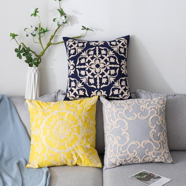 

50x50cm geometric pattern embroidery sofa bedroom cushion cover home living room chair seat decoration pillowcase cushion/decorative pillow