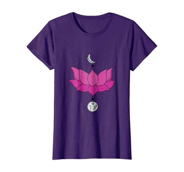 

lotus flower t-shirt - moon phases - flower of life tee, White;black