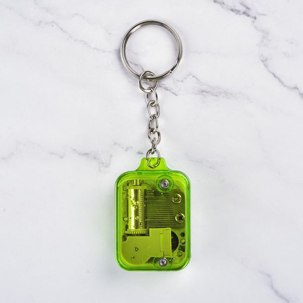 

2022 mechanical music boxes keychain miniature gold - plated square key chains eight sound box children birthday creative gifts, Slivery;golden