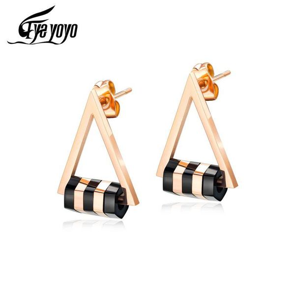 

stud eyeyoyo korea geometric earring girls stainless steel pretty ear jewelry, Golden;silver