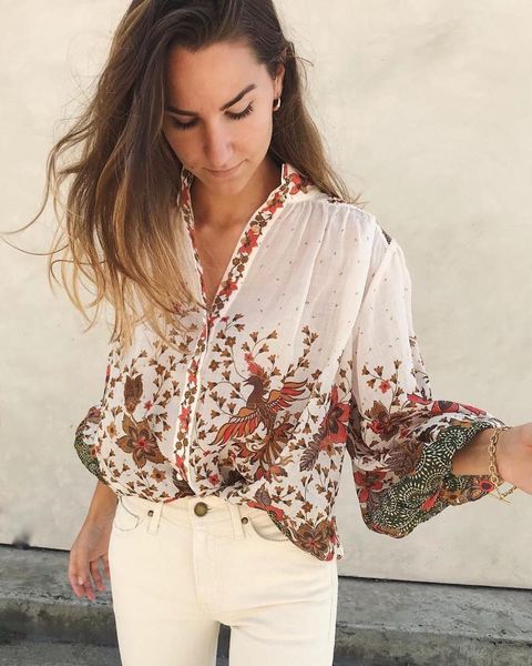 

women's blouses & shirts w2042 fashion 2021 runway luxury european design party style clothing, White