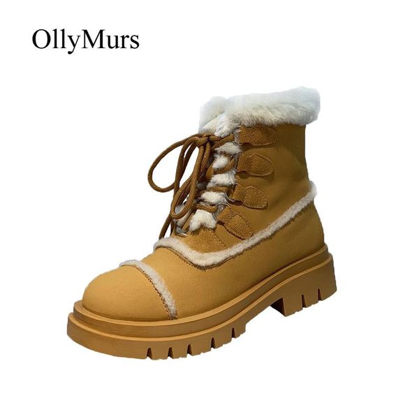 

boots women winter fashion brand plush snow real leather lady shoes female warm thick fur ankle, Black
