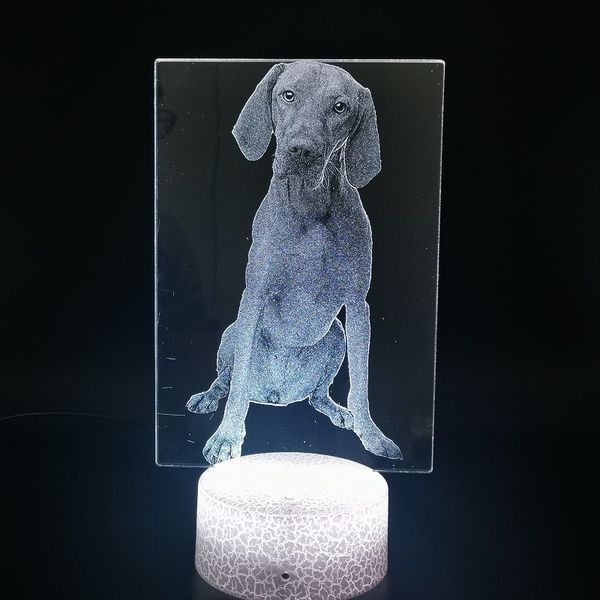 

pet dog 3d night light led desk lamp animal nightlight hungarian vizsla color change with remote birthday kids gift app control dropshipping