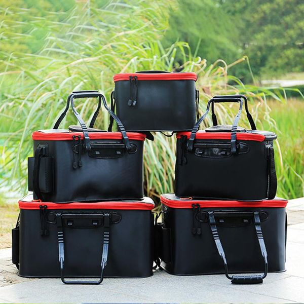 

fishing accessories multifunctional bucket bag live fish portable box camping water container pot lure storage