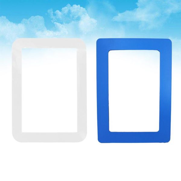 

4pcs 6 inch sigle layer colorful magnetic picture frames p magnets pframe pvc magnetic p frames (blue and white)