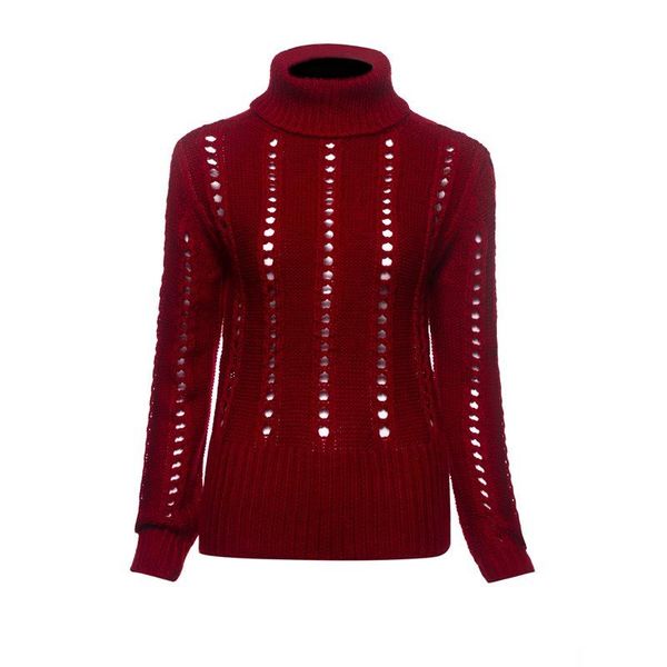 

women's sweaters women casual red office lady vintage spring 2021 slim wool hollow preppy female fashion elegant turtleneck top, White;black