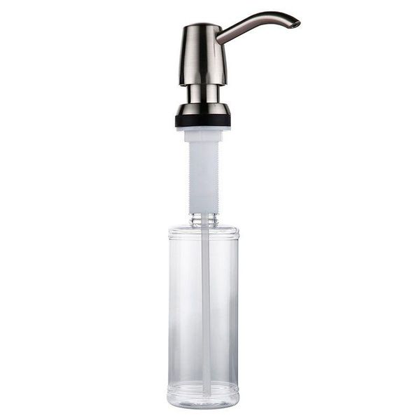 

liquid soap dispenser kitchen sink brushed abs bottle 320ml 360 degrees swivel for bathroom