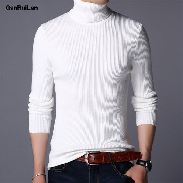 

est sweater men clothes winter thick warm mens sweaters casual classic turtleneck cashmere pullover men b0782 210518, White;black