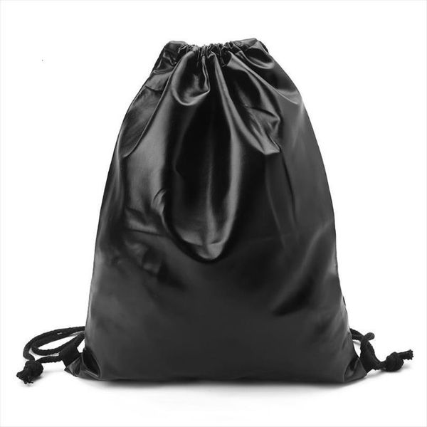 

waterproof drawstring backpack pu school bag leather women sport gym sack cinch bags