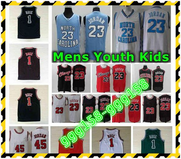 Vintage Herren Jugend Kinder Classic Mesh 1 Derrick Rose CHICAGOan Basketballtrikot authentisch genäht 23 North Carolina Michael Retro Trikots