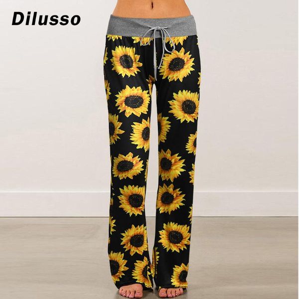 

women's pants & capris sunflower print joggers female sports for women trousers wide leg pant high waist sweatpants baggy#d3, Black;white