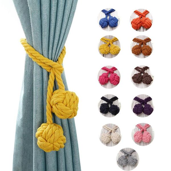 

2pcs simple curtain tie ropes tiebacks buckles rope tieback cotton hanging ball holders decor other home