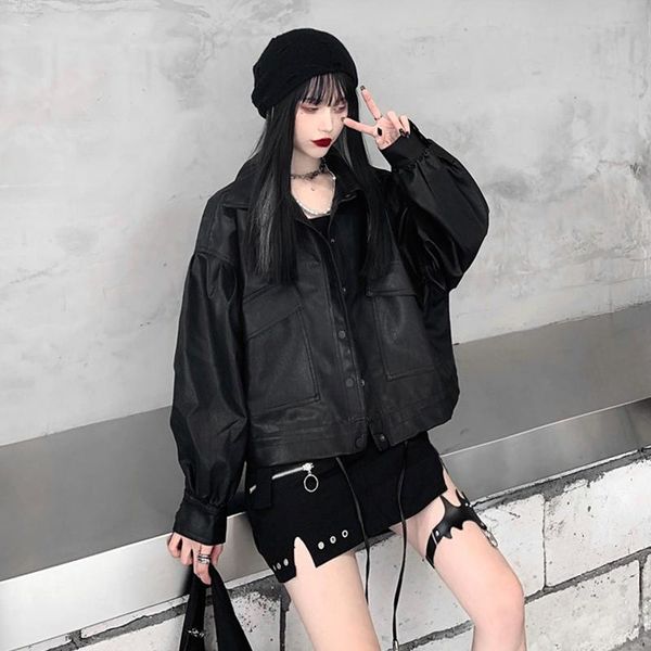 

women's jackets spieek motorcycle leather jacket short autumn winter, Black;brown