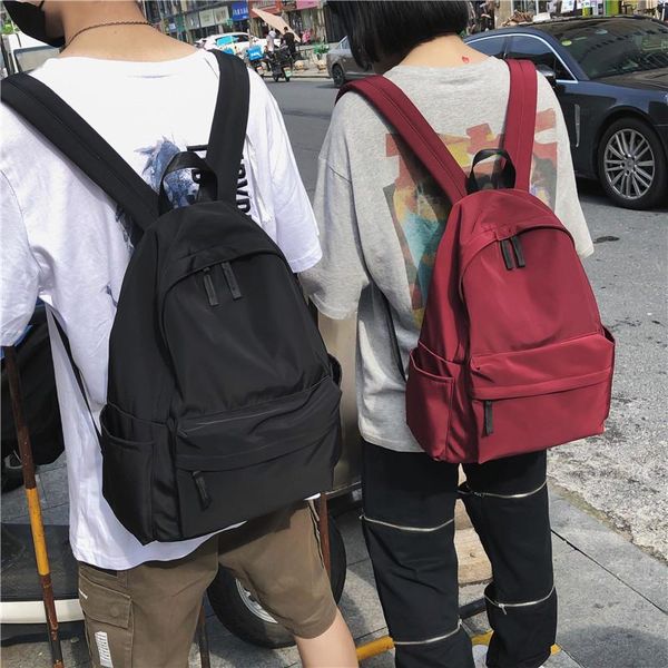 

outdoor bags 2021 backpack female unprinted series nylon leisure waterproof middle school student bag travel
