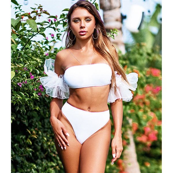 

new high waist bikini female swimsuit women swimwear two-pieces bikini set bandeau bather bathing suit swim wear lady k2123