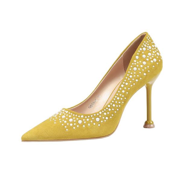 

dress shoes 2021 women crystal glitter 9.5cm high heels bling red yellow pumps lady scarpins stiletto wedding bridal prom, Black