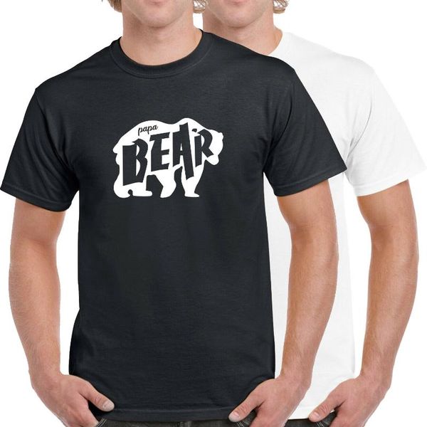 

men's t shirts unique papa bear fathers day dad gift tshirt. summer cotton short sleeve o-neck s-3xl size clothing men, White;black