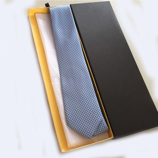 Lüks erkek kravat marka ipek iplik boyalı klasik tarzı kravatlar düğün iş hediye kutusu