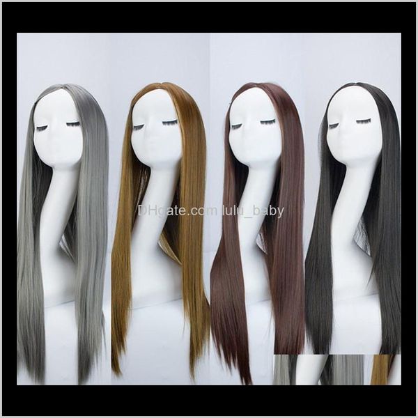 ZF Harajuku Style Grannyhair 75см длинный косплей парик COS Mate Matte высокотемпературное волокно коричневый серый черный мода Wz0yj синтетические парики 2xjpv