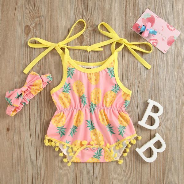 

rompers born infant baby girls floral tassels suspender strap vest romper bodysuit, Blue