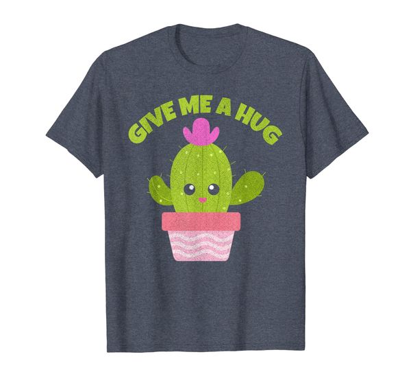 

funny cactus t-shirt give me a hug cactus plant tee gift, White;black