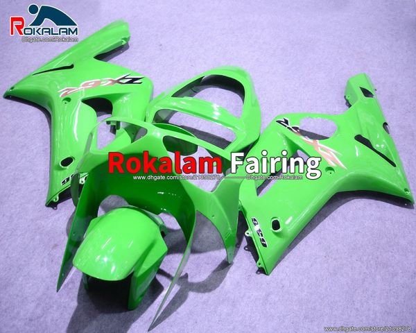 Parti carezza per Kawasaki Ninja ZX6R ZX-6R 03 04 2003 2004 ZX 6R Green Motorcycle Fairing Kit bodywork (stampaggio a iniezione)