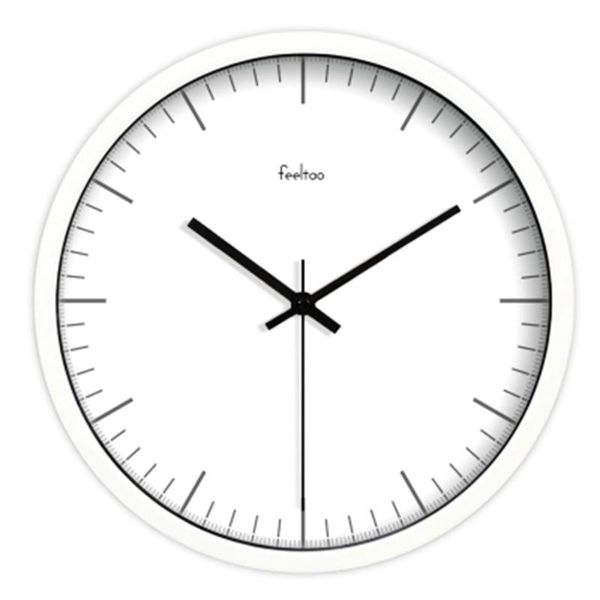 

wall clocks mental digital round clock modern design nordic whiter silent reloj pared living room decoration 60a066