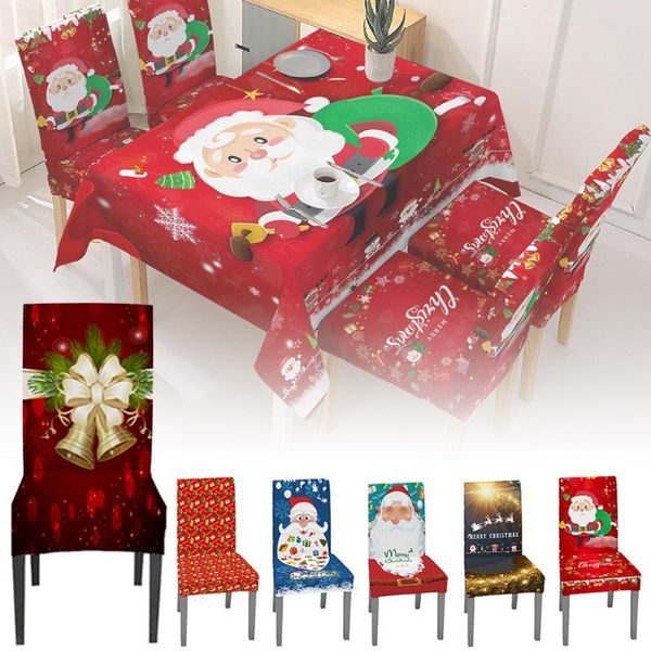 

chair covers 1pc dining christmas stretch slipcovers santa claus xmas home party decor