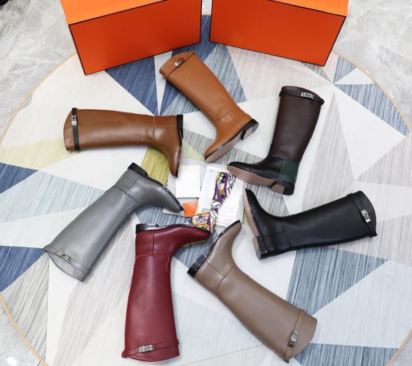 

luxury designer women jumping boots calfskin autumn winter knight boot leather sole leathers laminated heel unique craftsmanship classic des, Black