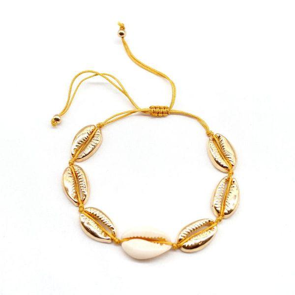 

link, chain deserve to hand-woven knot tasted female round pearl conch bracelet l204, Black