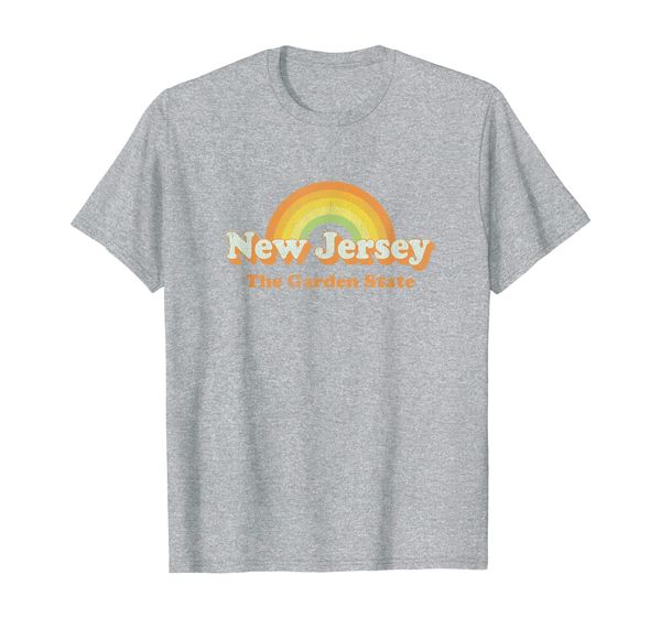 

retro new jersey t shirt vintage 70s nj rainbow tee design, White;black