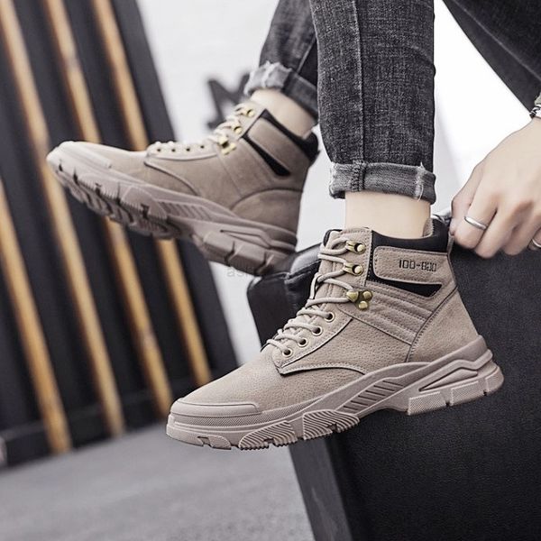 

men's martin boots motorcycle retro style men's shoes 120, Black