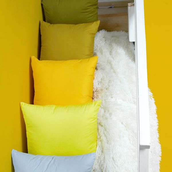 

pillow simple plain solid color yellow cushion square sleeping hugs for sofa home decor chair bed neck pillows 40*40cm