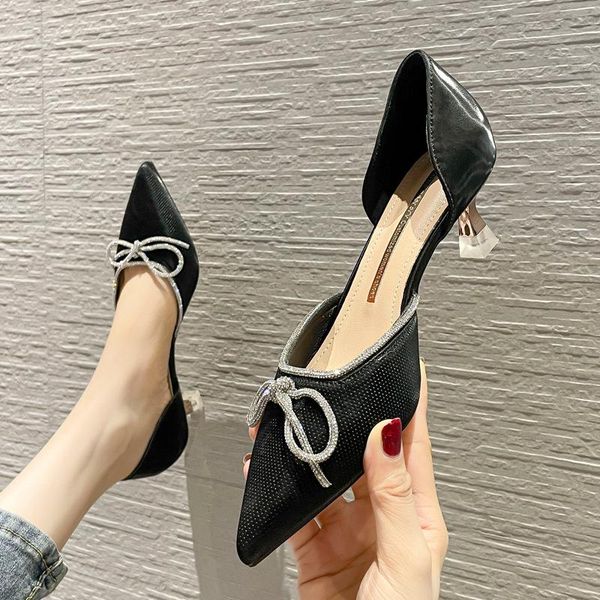 

dress shoes 2021 women heels fashion korean high heel black party wedding zapatillas mujer