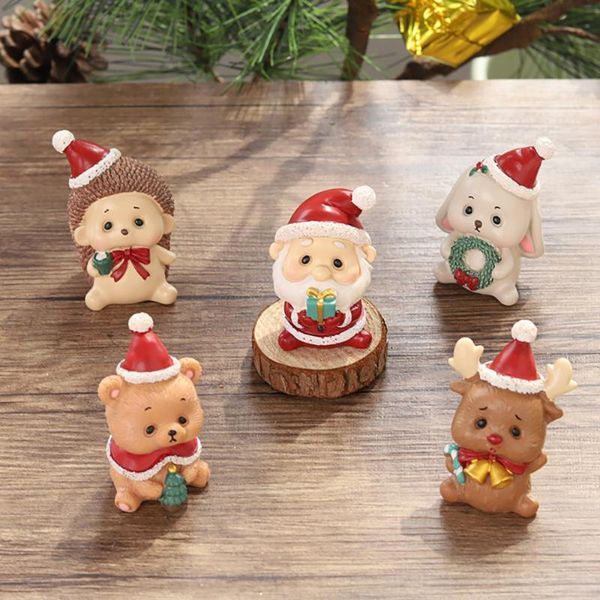 

decorative objects & figurines miniature fairy garden doll home decor christmas tree santa claus snowmen terrarium accessories for year gift