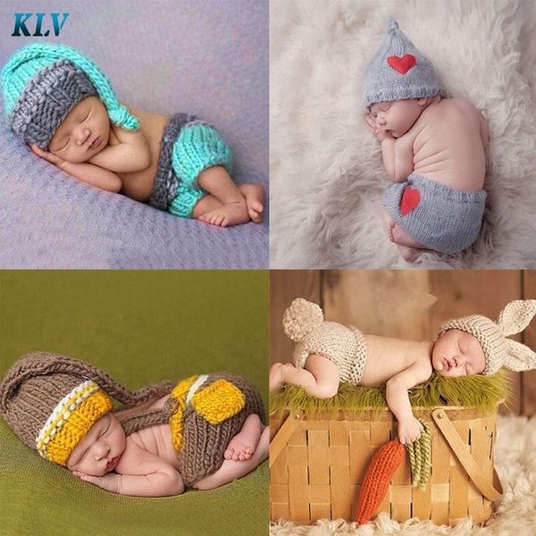 

hair accessories selling born baby boys girls cute crochet knit costume prop outfits po pography #330, Slivery;white