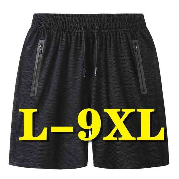 

oversized men's shorts summer style sweatpants casual men overweight sportswear sports pants jogger breathable trousers 210712, White;black