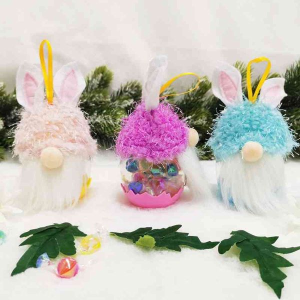 

paashaas gnome cookie and snoep storage container jar rabbit swedish pluche pop ornaments button xmas tree