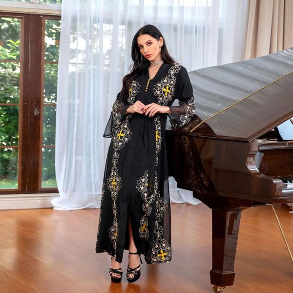 

ethnic clothing women dubai embroidery gown black ramadan long dress muslim islamic turkey modesty abaya kaftan jilbab maxi robes, Red