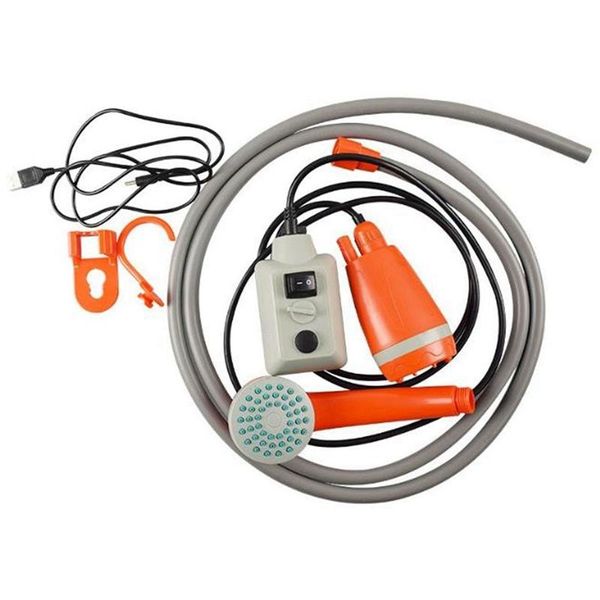 

portable camping shower,compact shower pump with usb rechargeable battery, handheld outdoor shower head