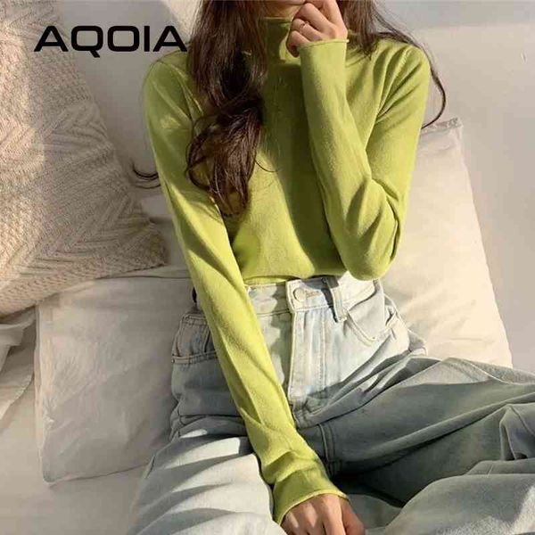 

winter korean style 10 color women's sweaters turtleneck long sleeve women sweater autumn fashion plus size female pullover 210521, White;black