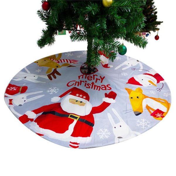 

christmas decorations 120cm festival knitting tree skirt cute santa claus reindeer snowman print mats for home decoration