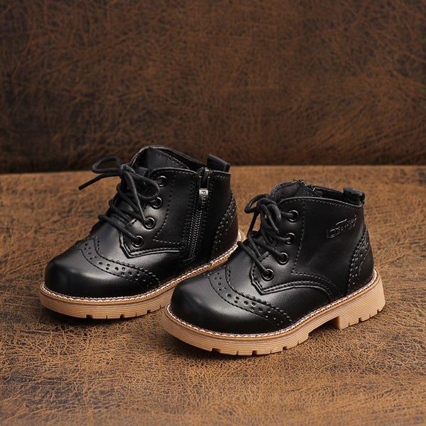 

autumn and winter children' boots boys girls short baby soft sole christmas gifts, Black;grey
