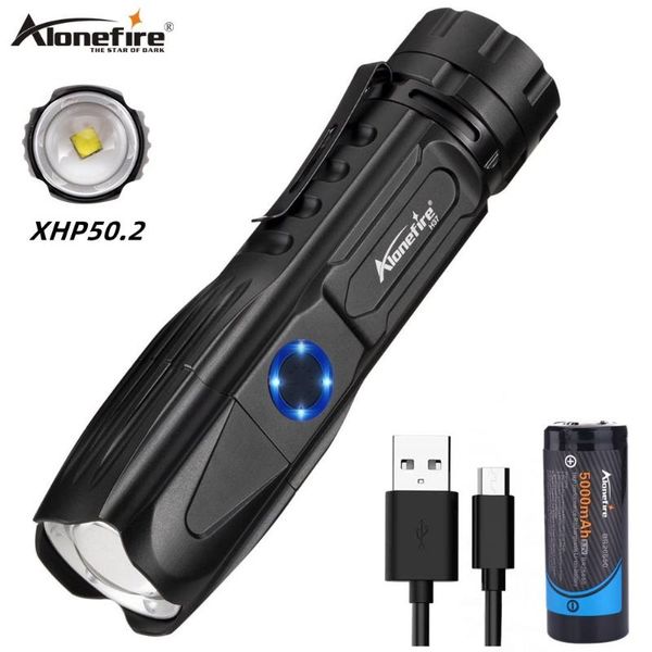 

alonefire h37 brightest xhp50.2 high powerful rechargeable led lanterna tactical light 26650 camping hunting lamp flashlights tor torches