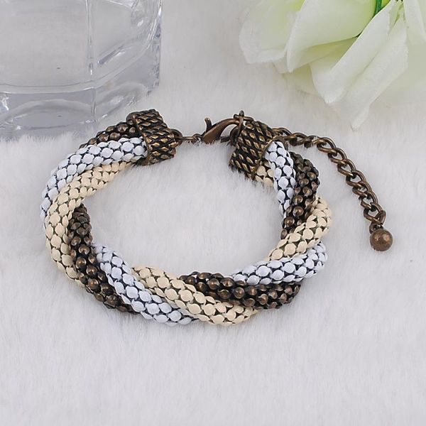 

link, chain trendy painting bronzed plating bangle / bracelet, Black